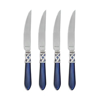 Vietri Aladdin Antique Steak Knives, Set Of 4 In Blue