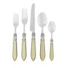 Vietri Aladdin Antique White 20 Piece Flatware Set In Beige/khaki