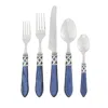 Vietri Aladdin Antique White 20 Piece Flatware Set In Blue