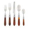 Vietri Aladdin Antique White 20 Piece Flatware Set In Brown