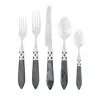 Vietri Aladdin Antique White 20 Piece Flatware Set In Charcoal