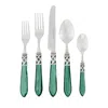Vietri Aladdin Antique White 20 Piece Flatware Set In Green