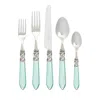 Vietri Aladdin Antique White 20 Piece Flatware Set In Turquoise