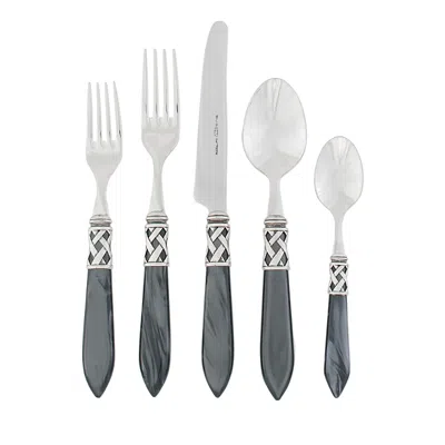 Vietri Aladdin Brilliant 20 Piece Flatware Set In Charcoal