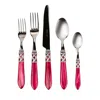 Vietri Aladdin Brilliant 20 Piece Flatware Set In Dark Pink