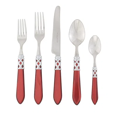 Vietri Aladdin Brilliant 20 Piece Flatware Set In Red