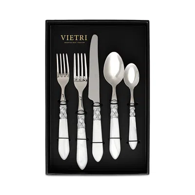 Vietri Aladdin Brilliant 20 Piece Flatware Set In White