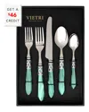 Vietri Aladdin Brilliant 20pc Flatware Set With $46 Credit In Green