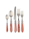 Vietri Aladdin Brilliant Aqua 5-piece Flatware Set In Red