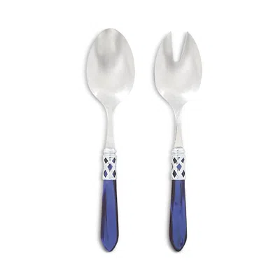 Vietri Aladdin Brilliant Salad Server Set In Blue