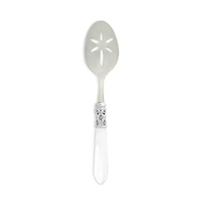 Vietri Aladdin Brilliant Slotted Serving Spoon In White