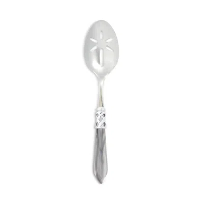 Vietri Aladdin Brilliant Slotted Serving Spoon In Light Grey