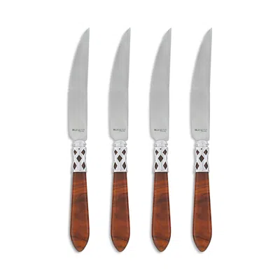 Vietri Aladdin Brilliant Steak Knives, Set Of 4 In Brilliant Tortoiseshell