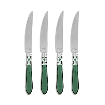 Vietri Aladdin Brilliant Steak Knives, Set Of 4 In Green
