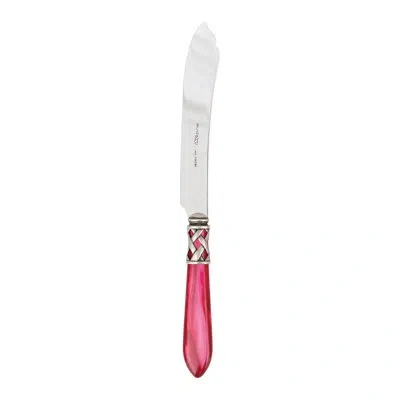 Vietri Aladdin Cake Knife In Antique Raspberry