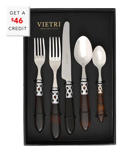 Vietri Aladdin Tortoiseshell 20pc Flatware Set With $46 Credit