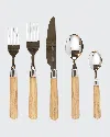 Vietri Albero Elm Five-piece Place Setting In Wood/silver