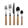 Vietri Albero Elm Five-piece Place Setting In Wood/silver