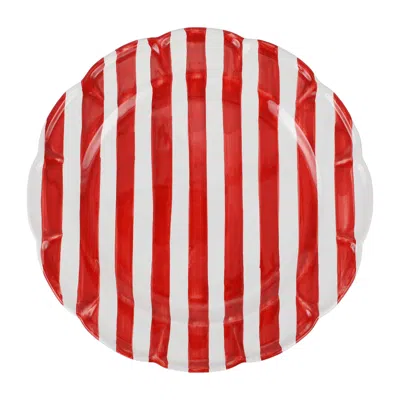 Vietri Amalfitana Red Stripe Round Platter