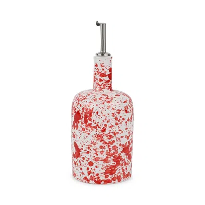 Vietri Amalfitana Splatter Olive Oil Bottle In Red