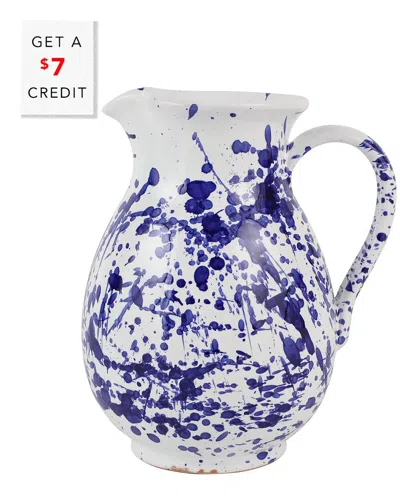 Vietri Amalfitana Splatter Pitcher With $12 Credit In Blue