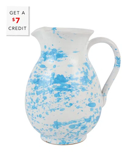 Vietri Amalfitana Splatter Pitcher With $12 Credit In Blue