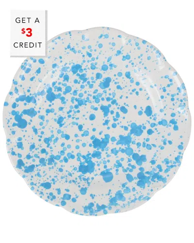 Vietri Amalfitana Splatter Salad Plate With $3 Credit In Blue