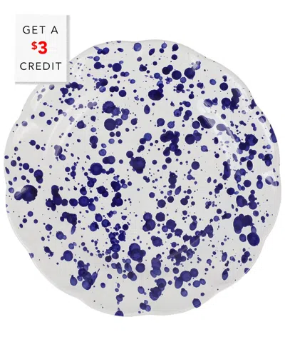 Vietri Amalfitana Splatter Salad Plate With $3 Credit In Blue