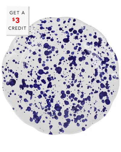 Vietri Amalfitana Splatter Salad Plate In Cobalt
