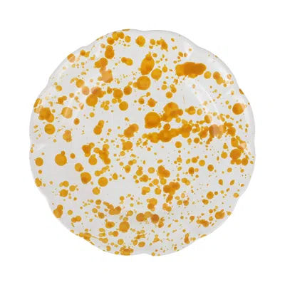 Vietri Amalfitana Splatter Salad Plate In Yellow