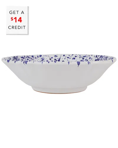 Vietri Amalfitana Splatter Serving Bowl With $14 Credit In Blue