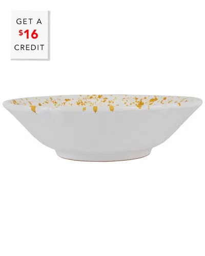 Vietri Amalfitana Splatter Serving Bowl With $16 Credit In Yellow
