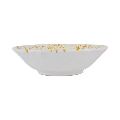 Vietri Amalfitana Splatter Serving Bowl In Yellow