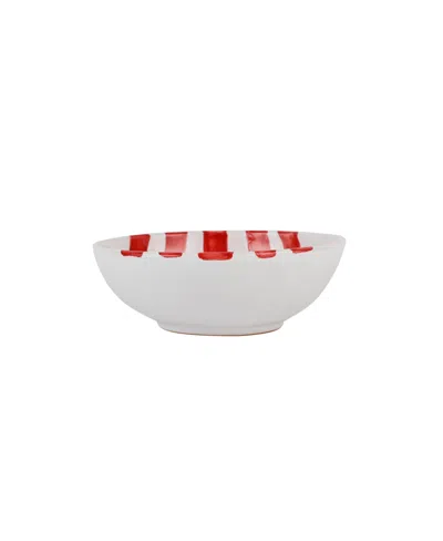 Vietri Amalfitana Aqua Stripe Cereal Bowl 5.5'' In Red