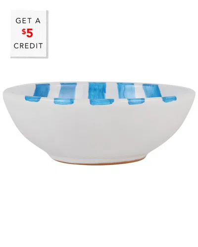 Vietri Amalfitana Stripe Cereal Bowl With $5 Credit In Blue