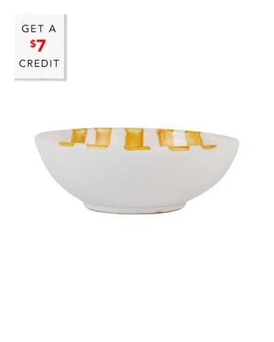 Vietri Amalfitana Stripe Cereal Bowl With $7 Credit In Yellow