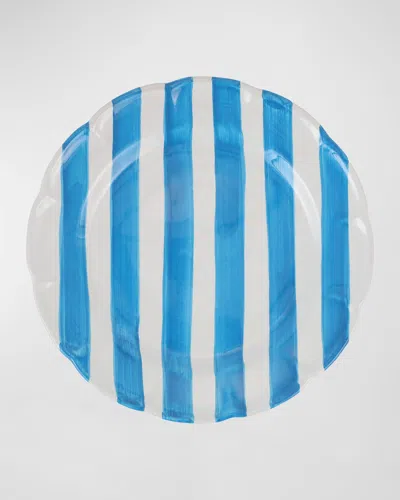 Vietri Amalfitana Stripe Dinner Plate In Turquoise/