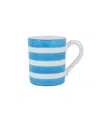 Vietri Amalfitana Striped Mug In Aqua