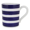 Vietri Amalfitana Striped Mug In Dark Blue
