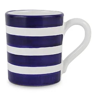 Vietri Amalfitana Striped Mug In Cobalt