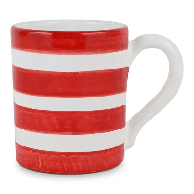 Vietri Amalfitana Striped Mug In Red