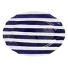 Vietri Amalfitana Striped Oval Platter In Dark Blue
