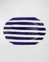 Vietri Amalfitana Stripe Round Platter In Blue