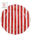 Vietri Amalfitana Stripe Round Platter 14" In Red