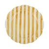 Vietri Amalfitana Stripe Round Platter 14" In Yellow