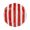 Vietri Amalfitana Stripe Salad Plate In Red