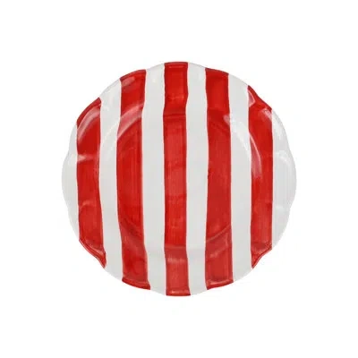 Vietri Amalfitana Stripe Salad Plate In Red