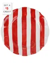 Vietri Amalfitana Stripe Salad Plate With $5 Credit In Red