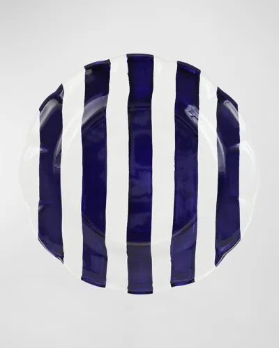 Vietri Amalfitana Stripe Salad Plate In Blue