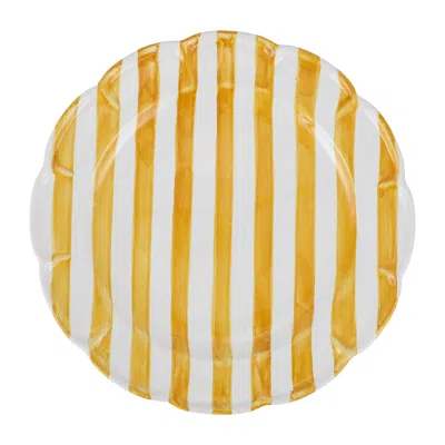 Vietri Amalfitana Yellow Stripe Round Platter